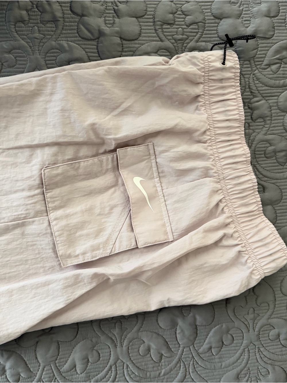 Nike Women's Pale Pink Drawstring Cargo Shorts